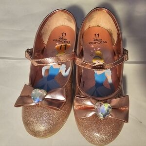 Disney Princess Glittery Rose Gold Dress Shoes SZ 11 toddler